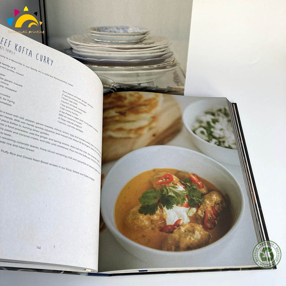 impressão de livro de livros de receitas de caixa de caixa