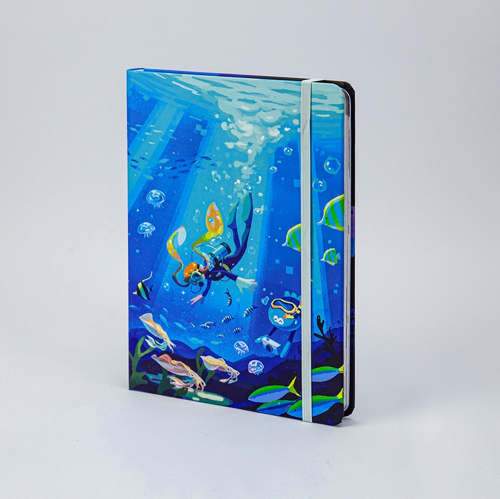 Caderno de encadernação de bobina com impressão de faixa elástica