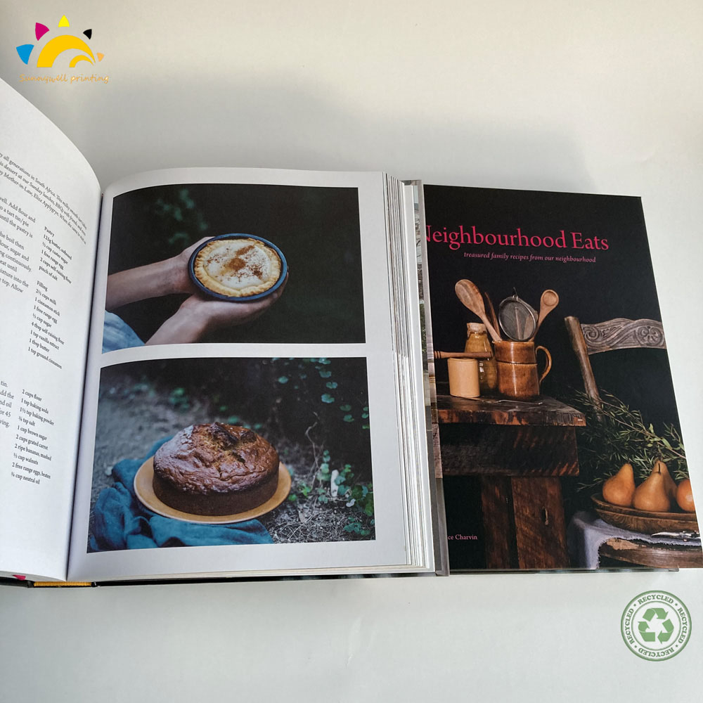 Impressão de livros de culinária de capa de capa dura