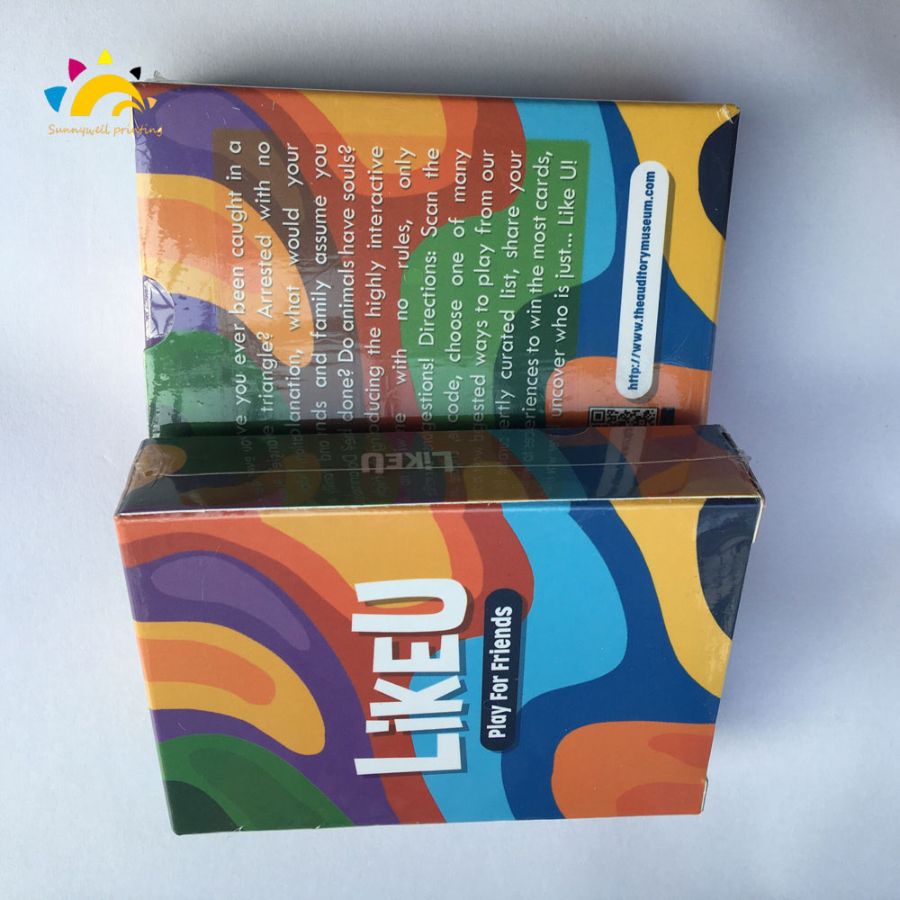 Impressão do jogo de jogo de cartas com caixa de papel